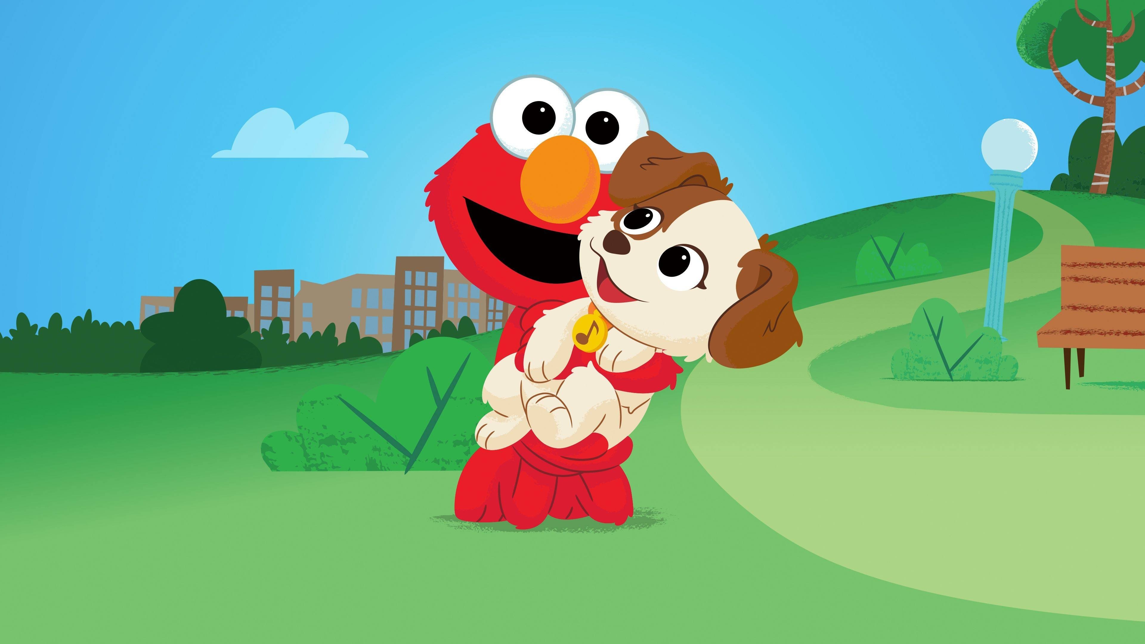 Furry Friends Forever: Elmo Gets a Puppy Background
