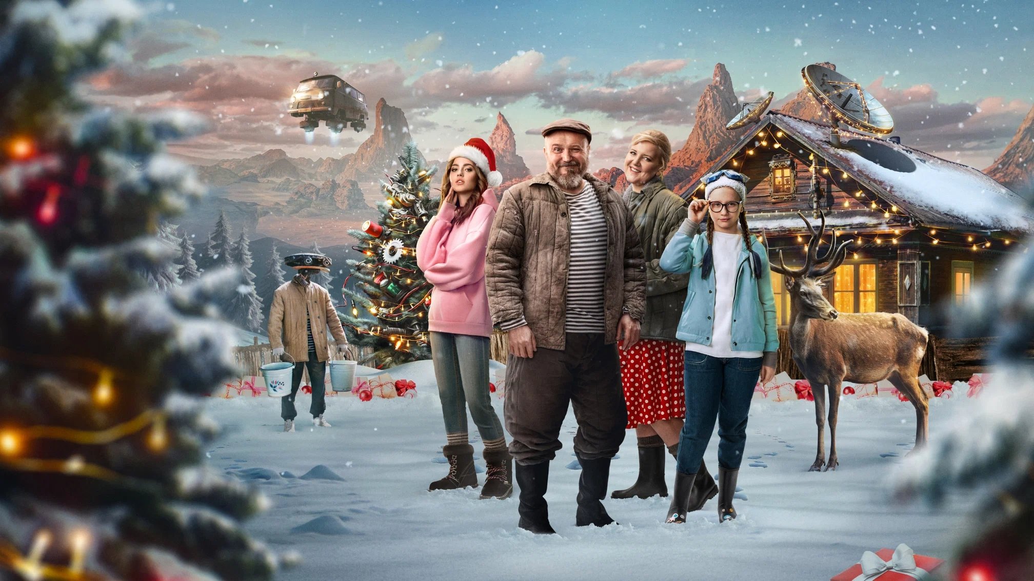 The Cyberfarm. The New Year Background