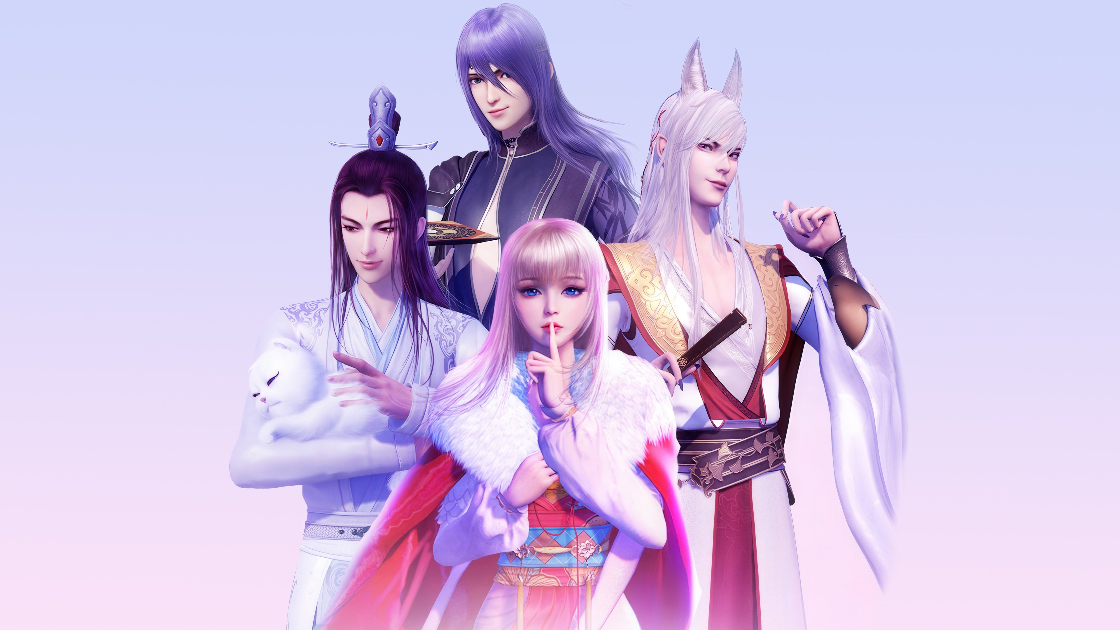 Love Story of Cat Spirit Background