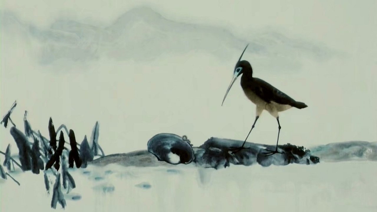 The Fight Between the Snipe and the Clam Background