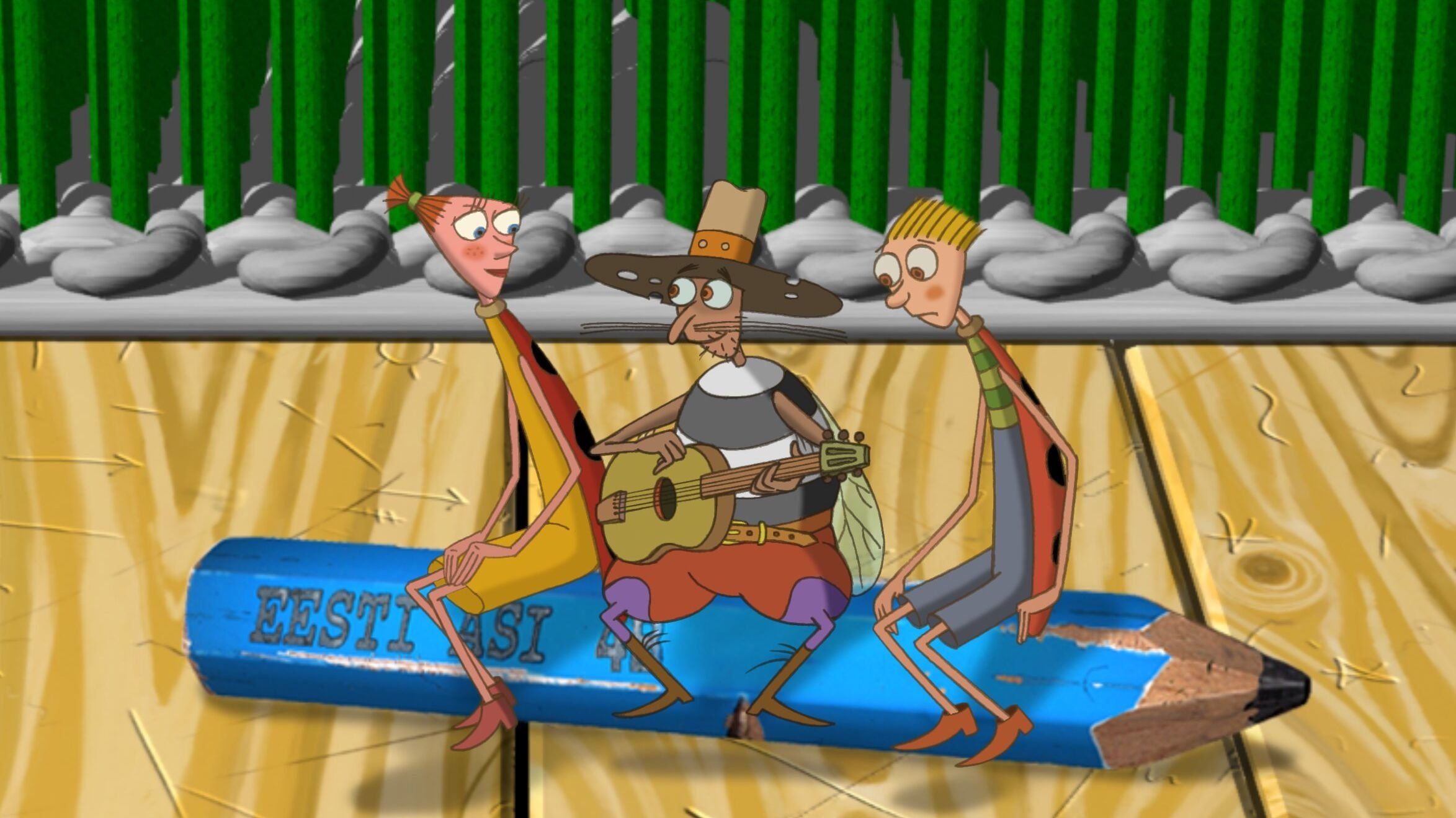 Ladybirds' Christmas Background